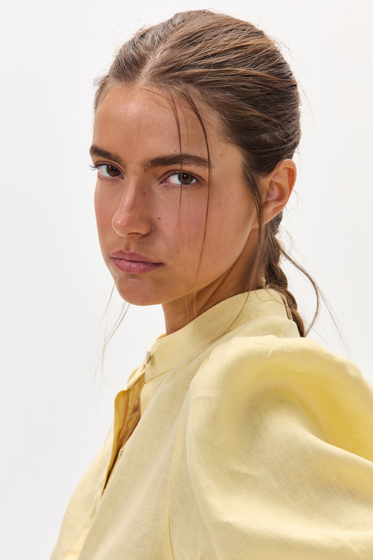 Camisa Bubble en Lino - Butter Yellow