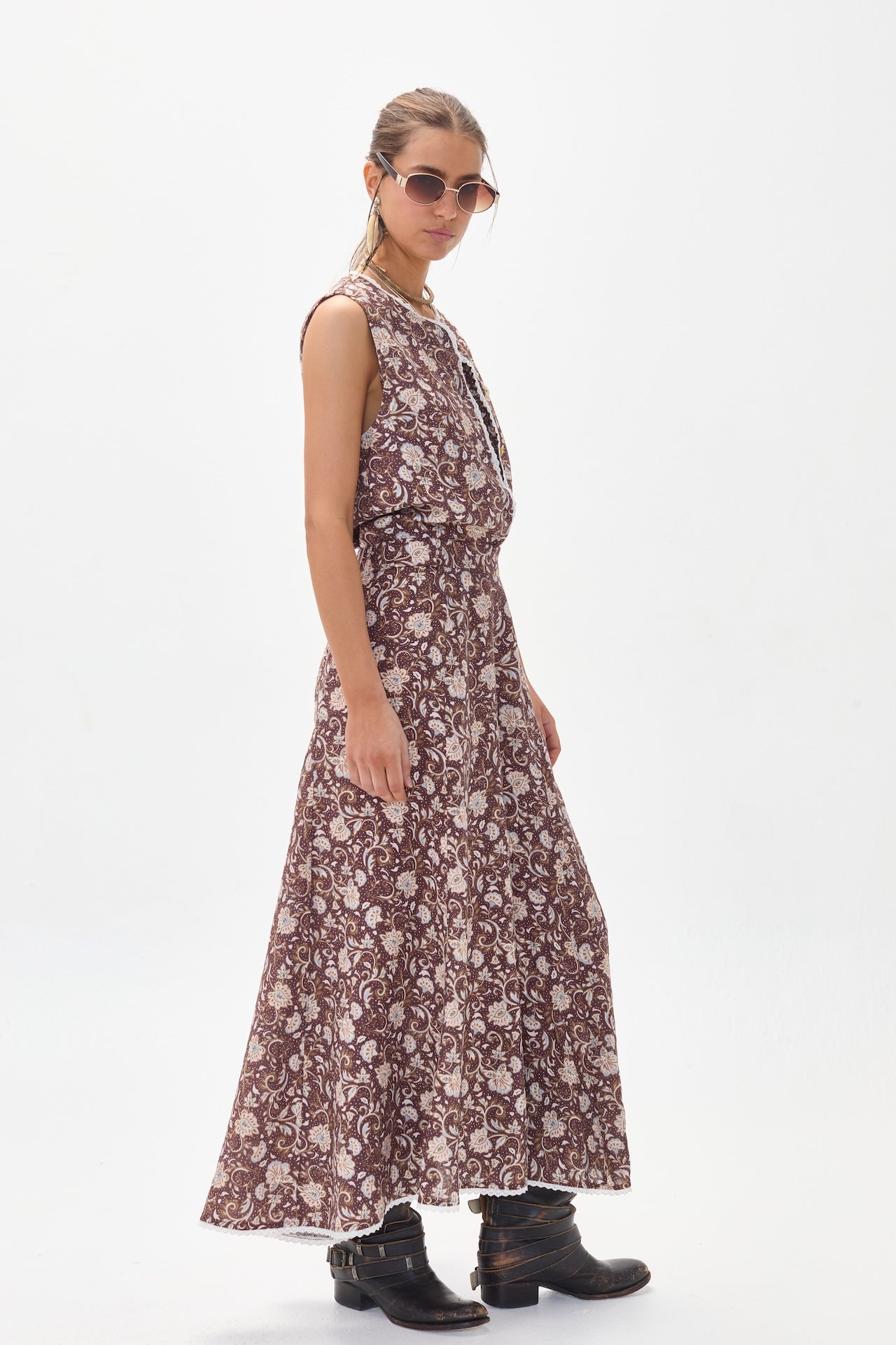 Falda Folk en Lino - Freya Print