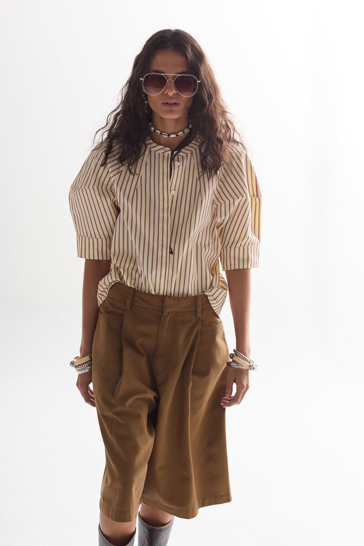 Bermuda Belmont en Algodón - Military olive