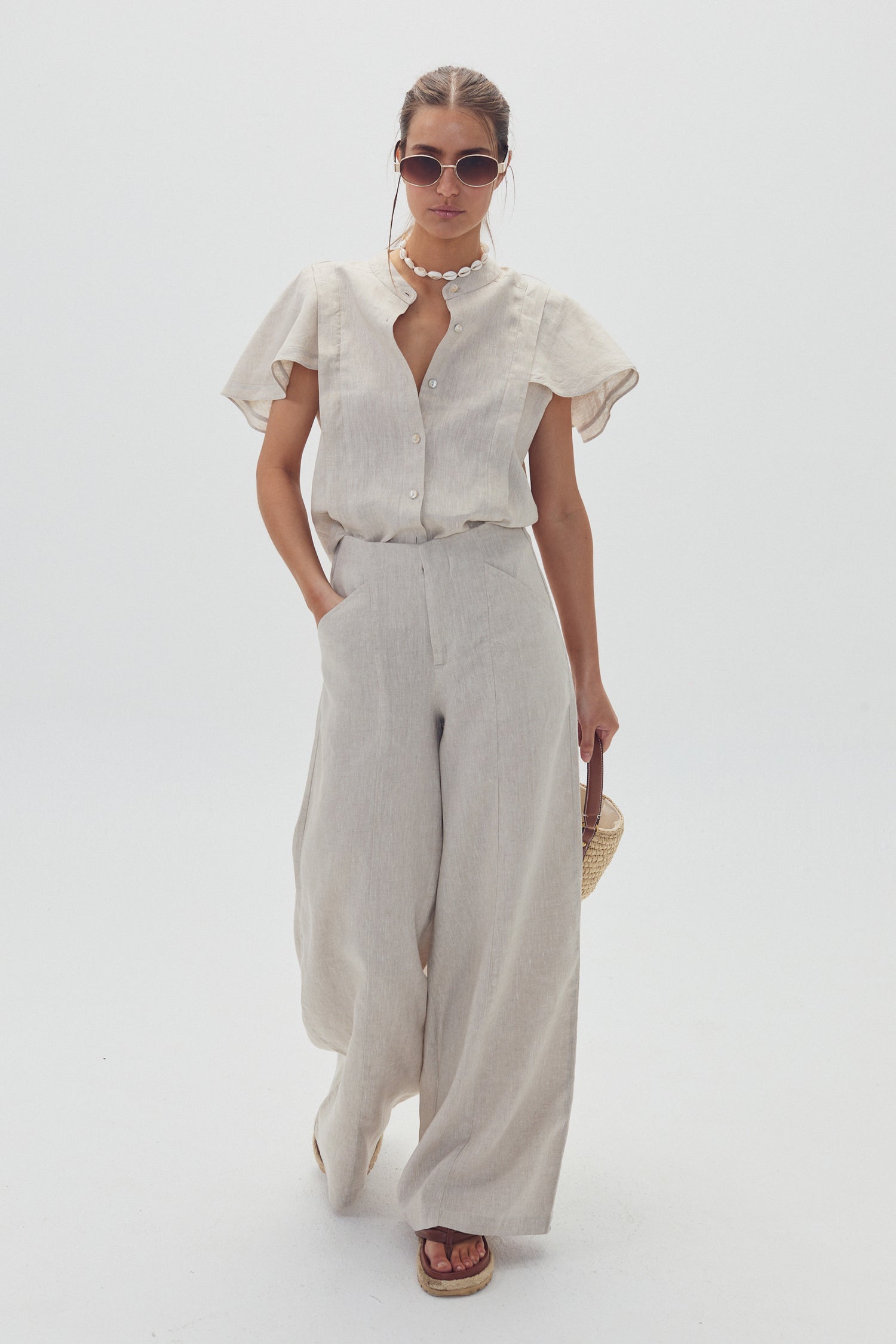 Pantalon Vincent en Lino - Natural