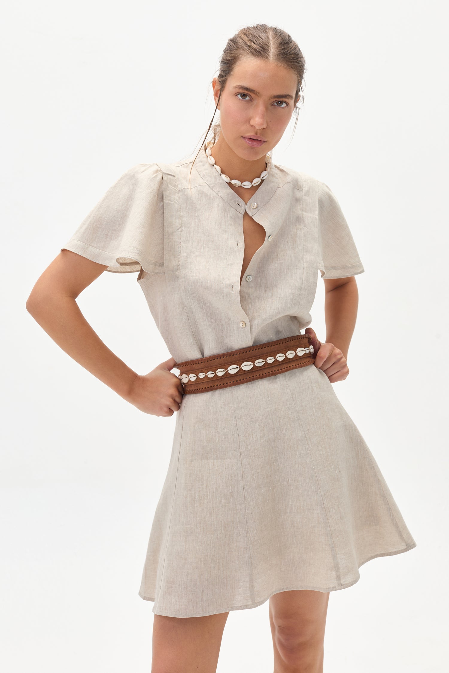 Camisa Willow en Lino - Natural